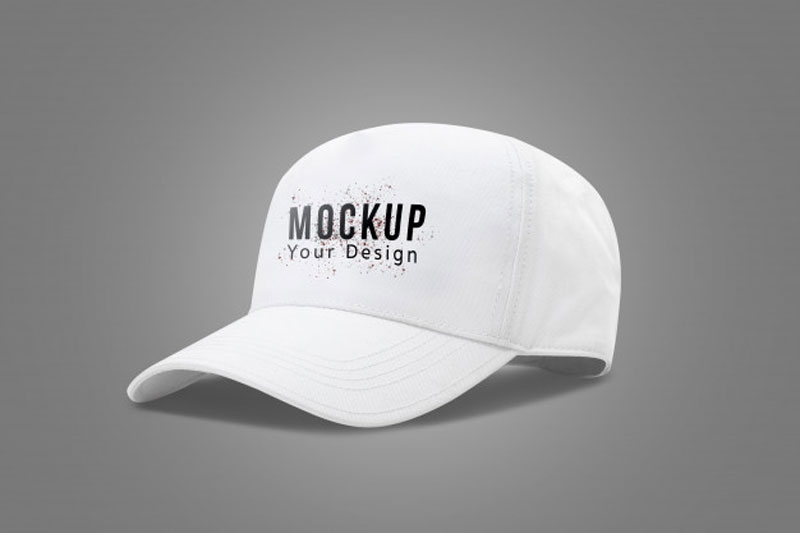 White Baseball Cap Mockup Template