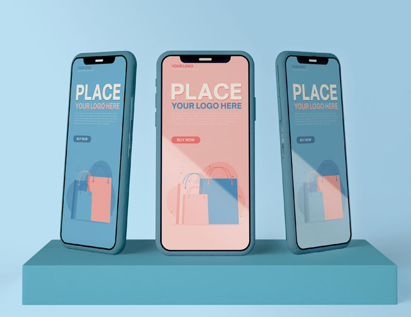 3 Smartphones Mockup 337041747