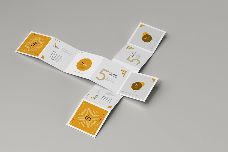 5-Fold Square Brochure Mockups 4749557