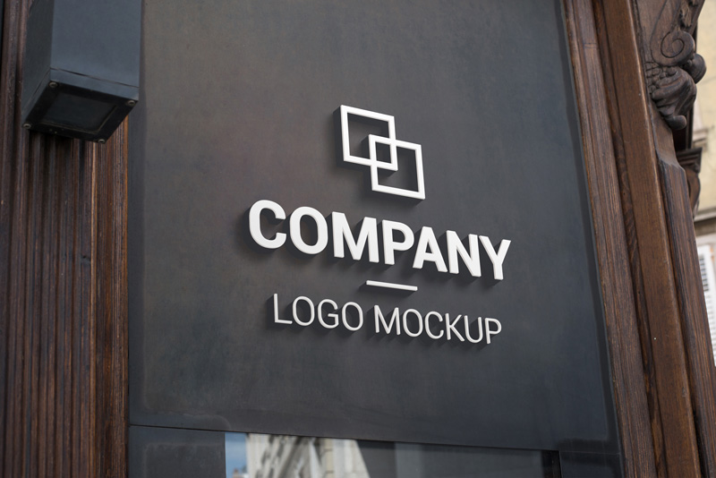 Dark Background 3D Logo Mockup