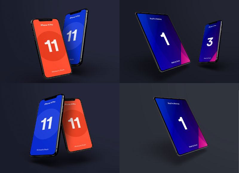 Flying Apple Device Mockup Vol 01 Flying Apple Device Mockup Vol 01