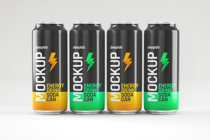 Glossy Soda Can Mockup Set 4489324 Glossy Soda Can Mockup Set 4489324