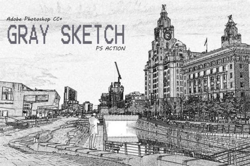Gray Sketch Effect Psdly Free