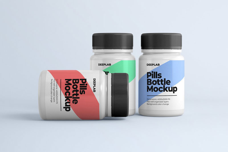 Medical Pill Bottle Mockup - 11 set 4429056
