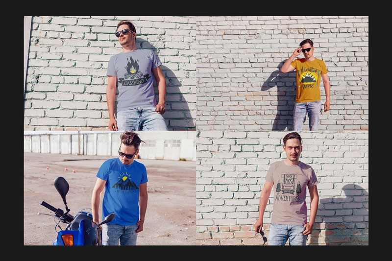 Men's T-Shirt Mock-Up Set 3857277 Men's T-Shirt Mock-Up Set 3857277