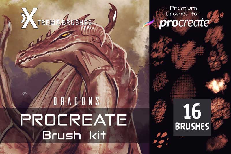 Procreate Dragon Brush Kit 4649727