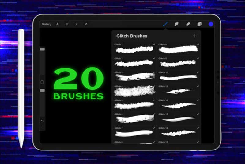 Procreate Glitch Lettering Brushes Procreate Glitch Lettering Brushes