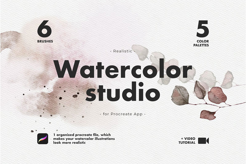 Realistic Procreate Watercolor Kit 4696269