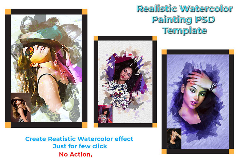 Realistic Watercolor PSD Template 4570617