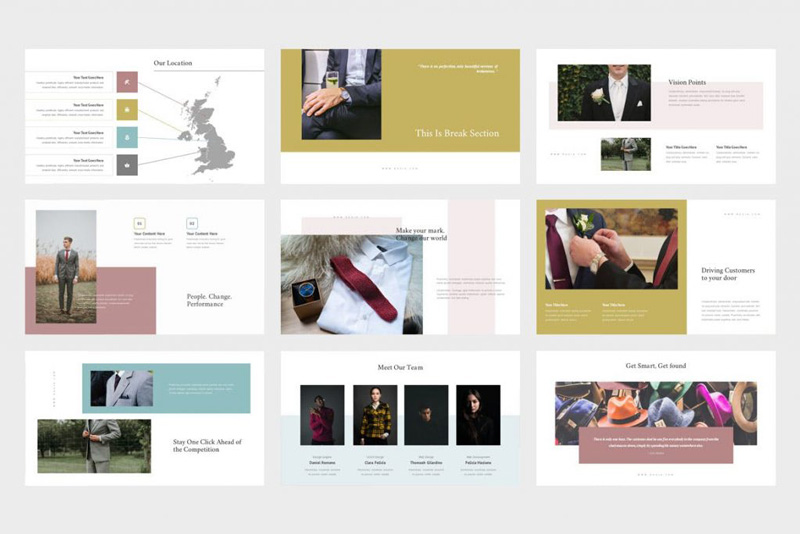 Ruzia luxury fashion powerpoint and Google SlidesTemplate