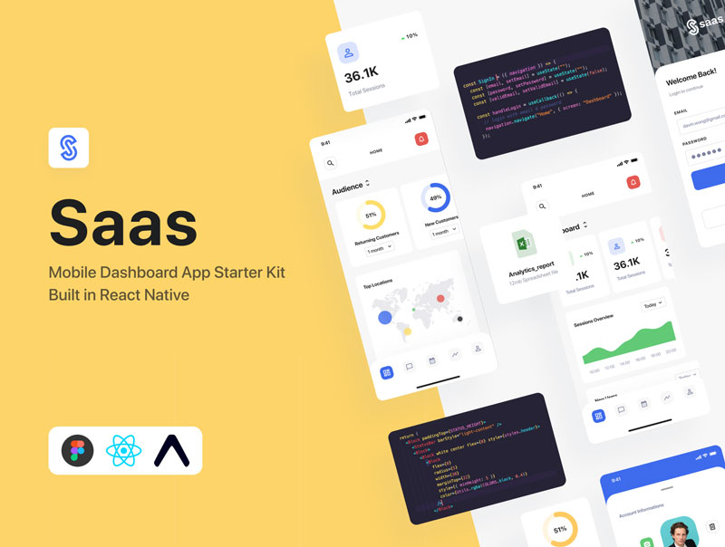 SaaS Dashboard App Starter Kit 252B React