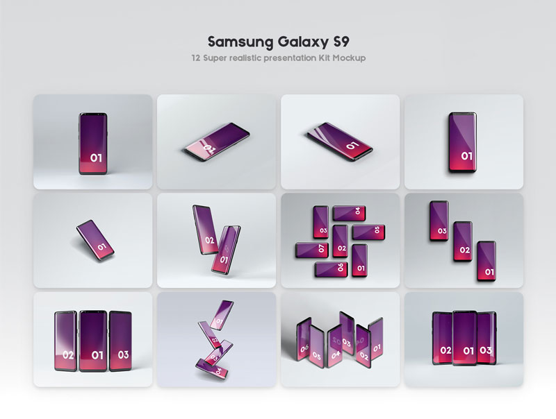 Samsung Galaxy S9 Presentation mockup Kit Samsung Galaxy S9 Presentation mockup Kit