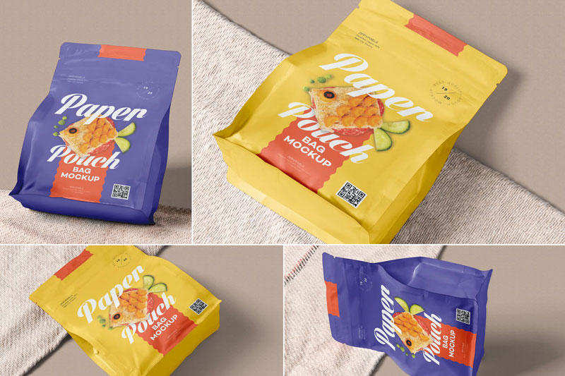 Sealed Paper Pouch Mockups