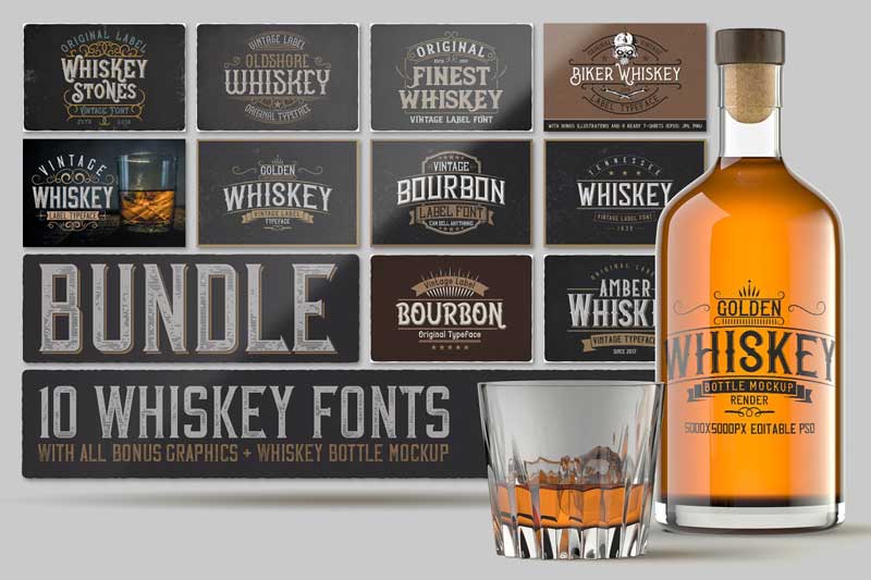 Whiskey Fonts Bundle 4577974 Free