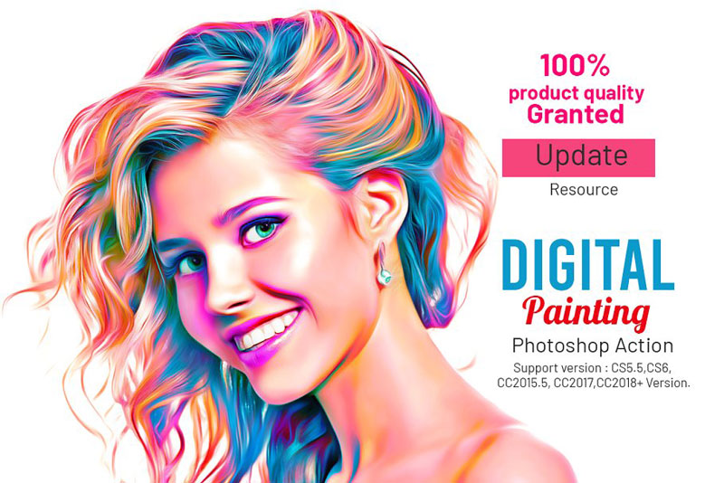 Digital Painting Photoshop Action 3969610