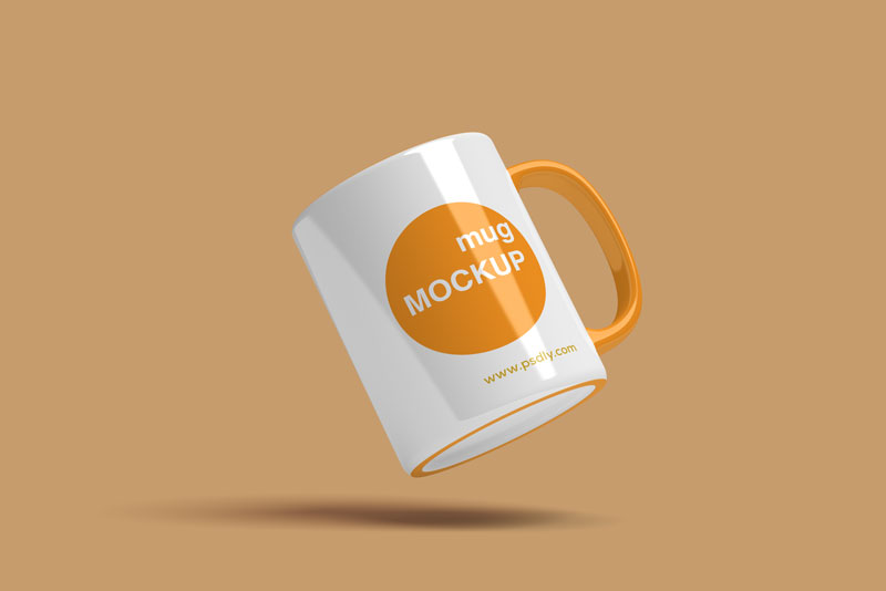 Flying Mug Mockup