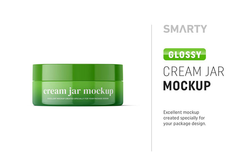 Glossy cream jar mockup 100ml 4850428
