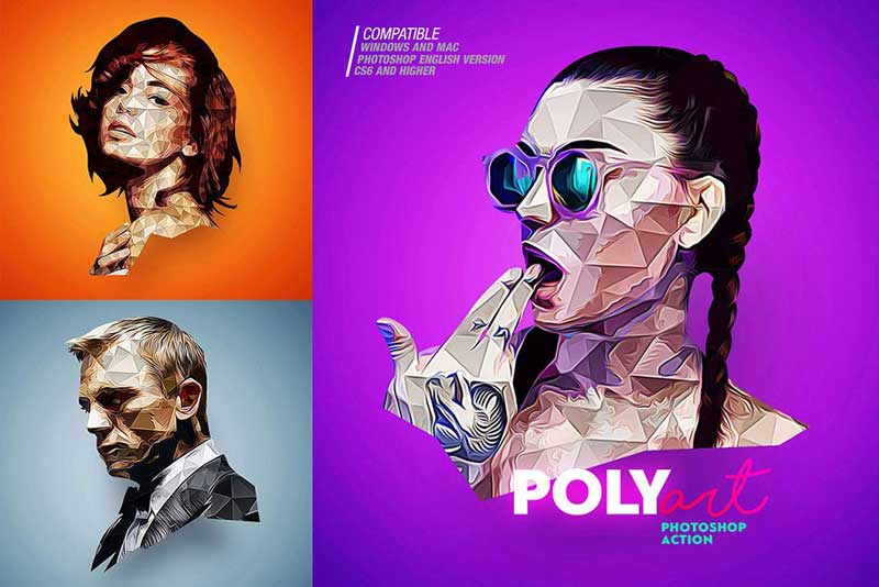 Low Poly Photoshop Action CS6+ 4563925 Low Poly Photoshop Action CS6+ 4563925