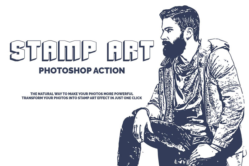 Stamp Art Photoshop Action 3523918