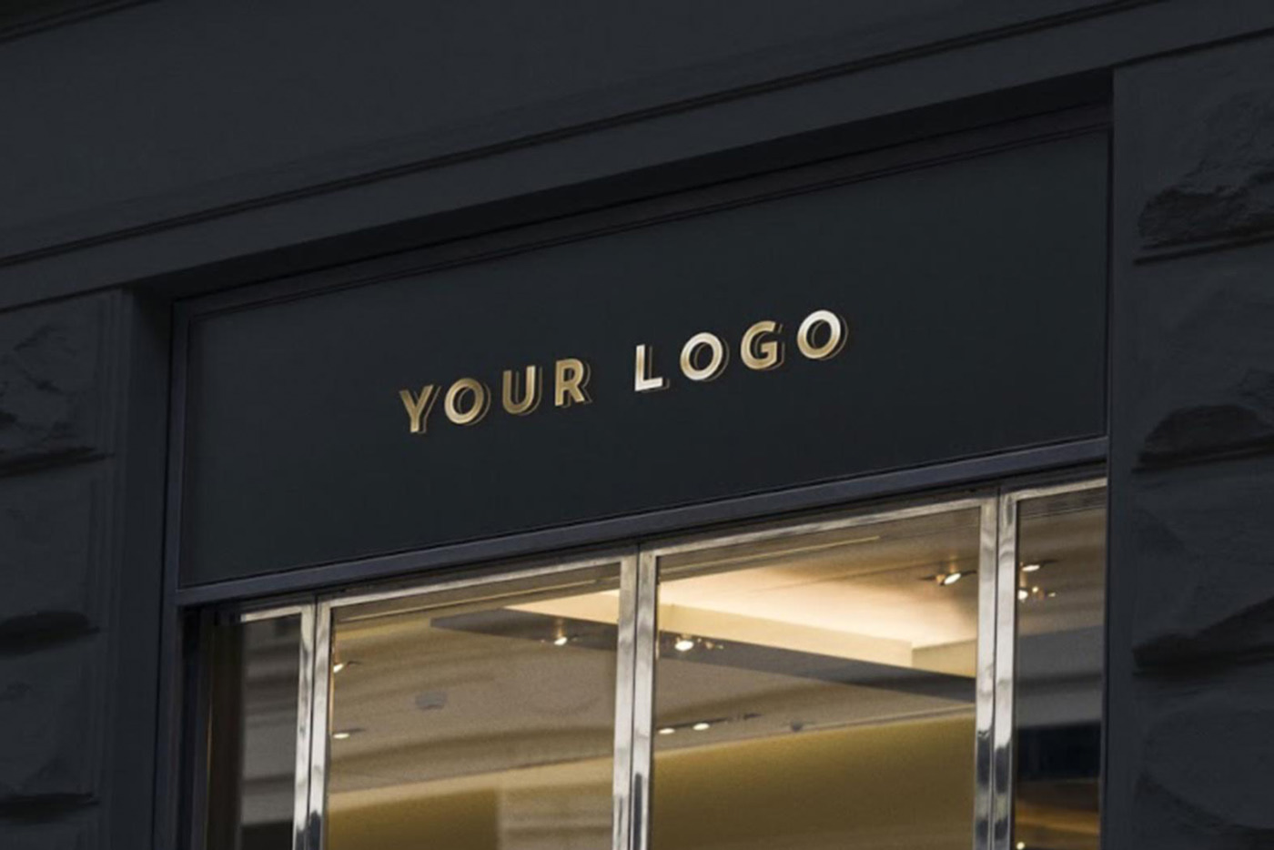 3D Wall Sign on Business Entrance Mockup