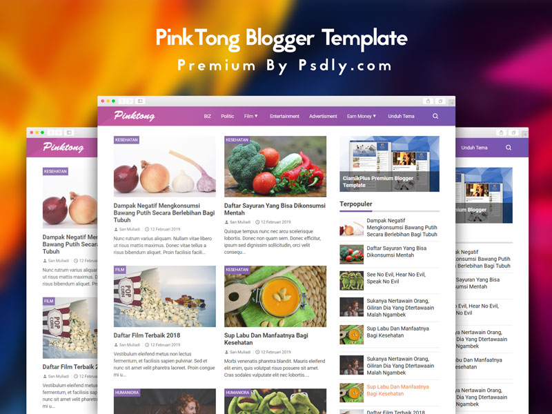 PinkTong Blogger Template Premium