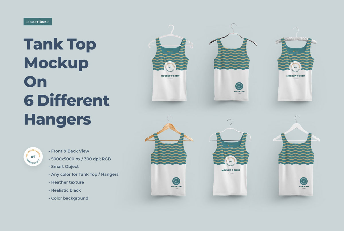 2 Mockups Tank Top With 6 Different Hangers