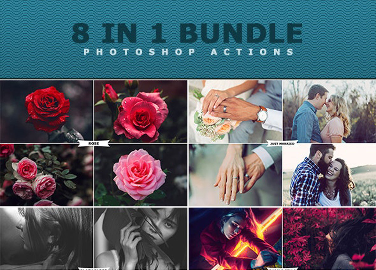 8 IN 1 Photoshop Actions Bundle 27450364