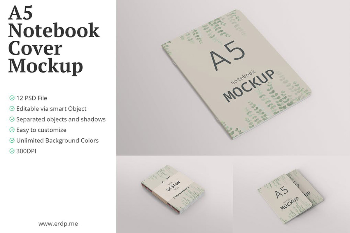 A5 Notebook Cover Mockup