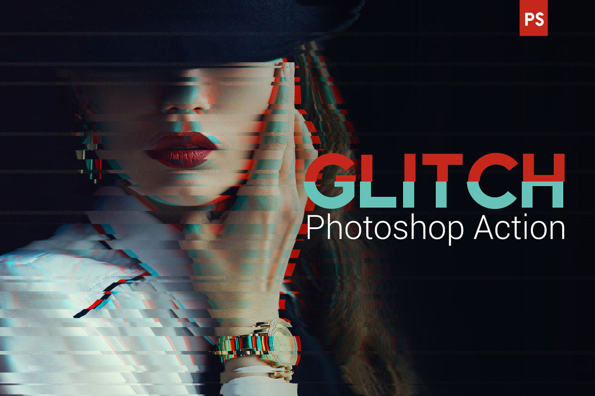 CreativeMarket - Glitch Photoshop Action 4693484