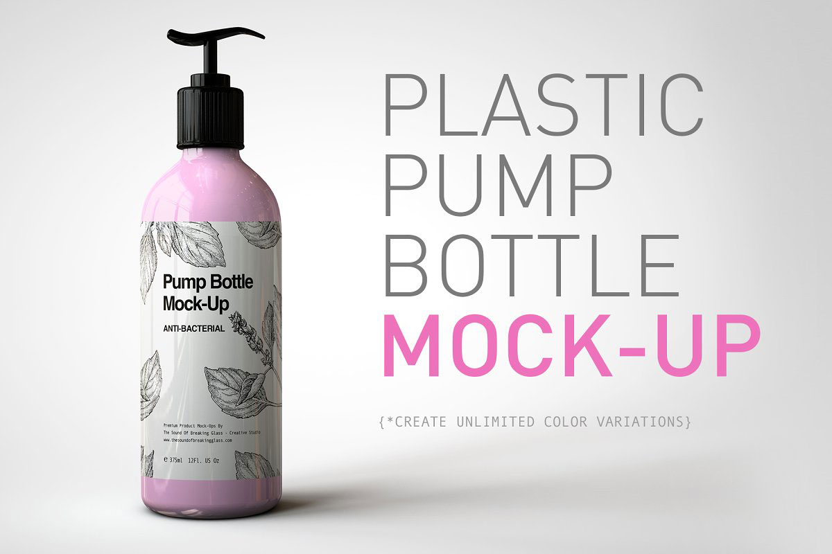 CreativeMarket - Plastic Pump Bottle Mock-Up 4823852