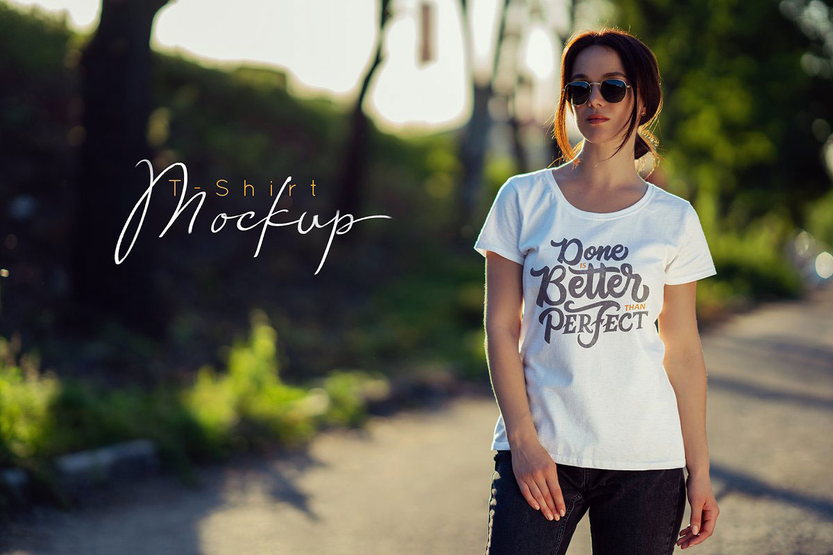 Female T-Shirt Mock-Up v4