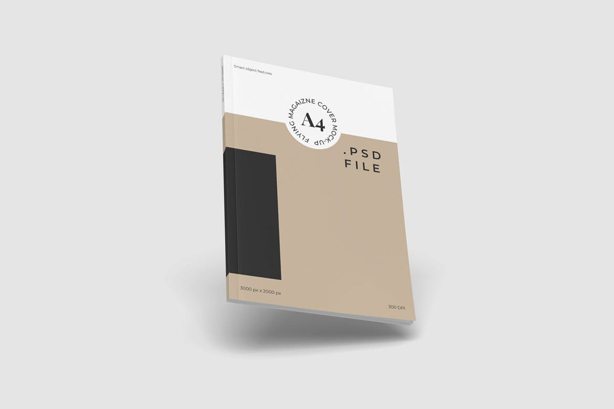 Flying A4 Magazine Cover Mockup