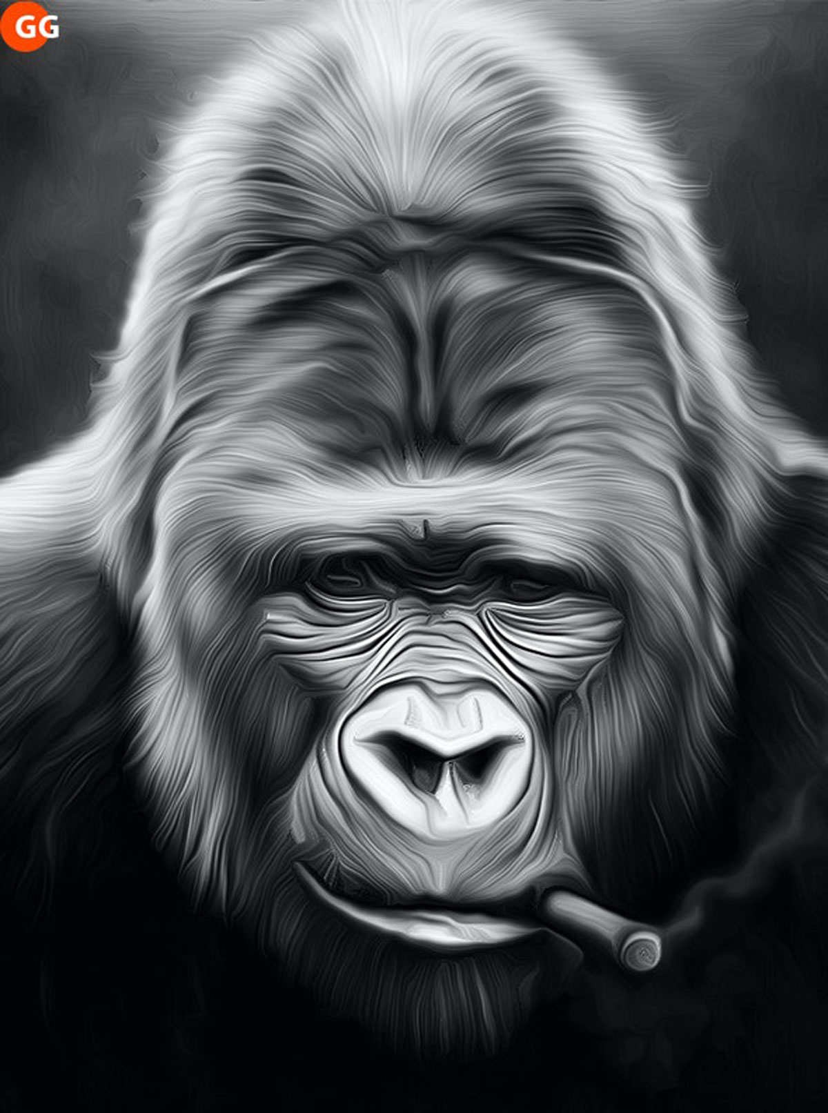 GraphicRiver - Realistic B&W Oil Painting Action 26326529