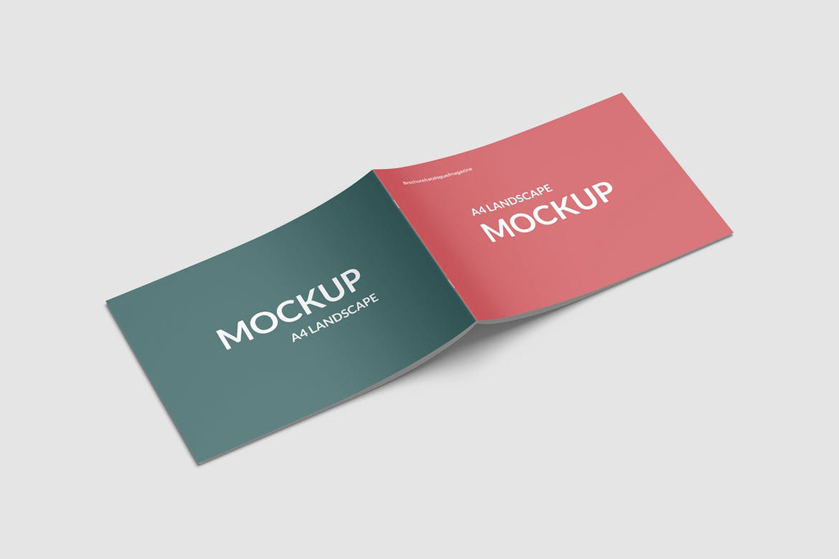 Landscape A4 Brochure Cover Mockup