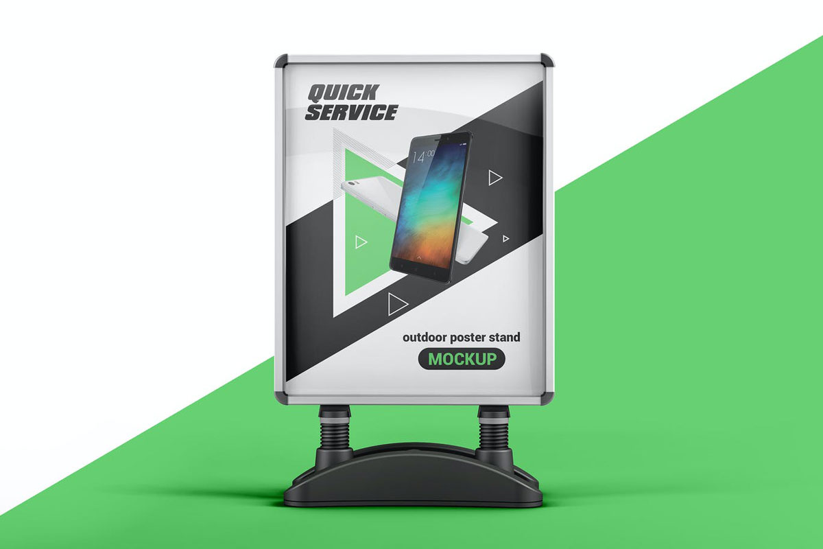 Outdoor Poster Stand Mockup
