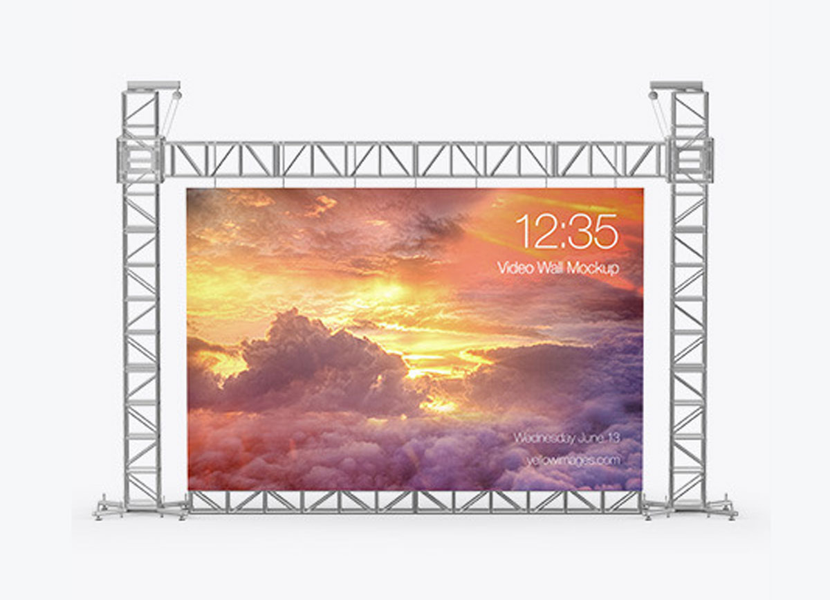 Stage Video Wall Mockup - Front View 63367