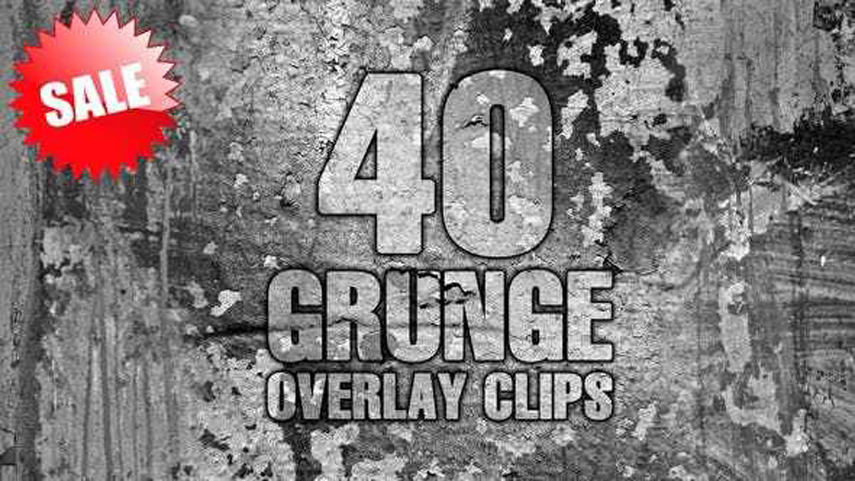 Videohive 40 Grunge Overlay Clips Pack 23591167