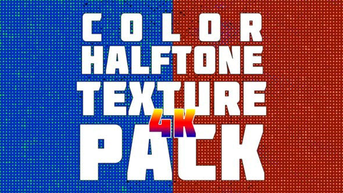 Videohive Color Halftone Texture Pack 4K 23735551