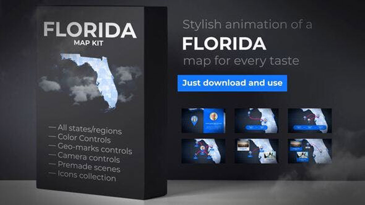 Videohive Florida Map Florida Map Kit 27817848