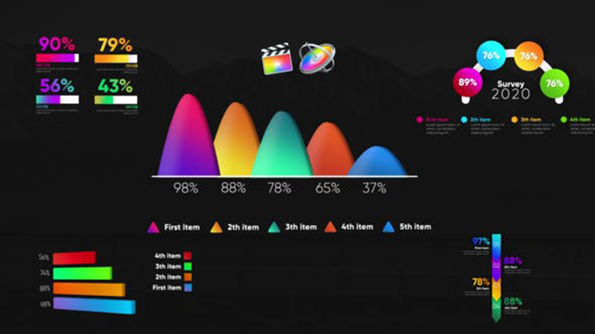 Videohive Infographic Modern Graphs-Final Cut Pro 27409746