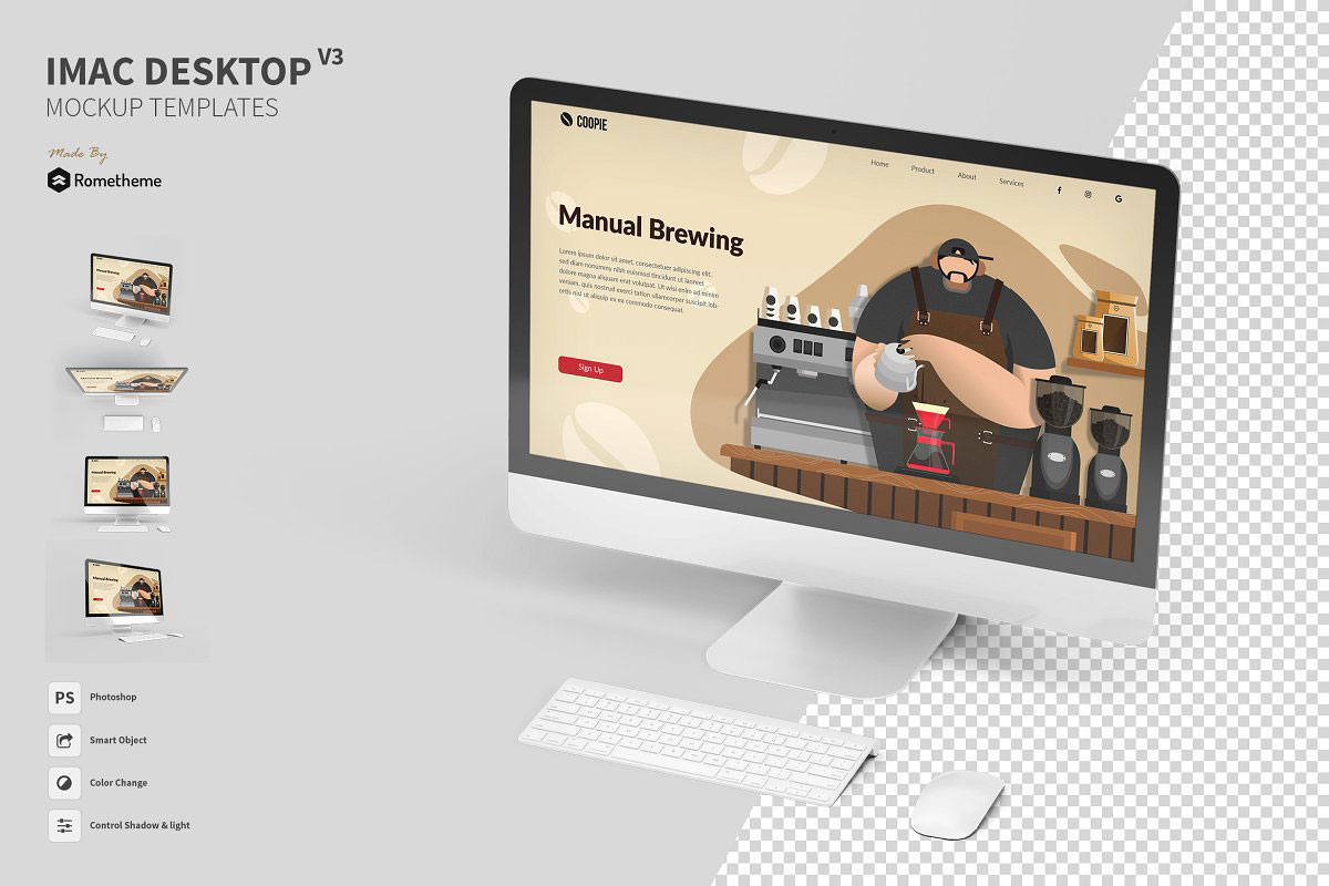 iMac Desktop Mockup vol.03 4885020