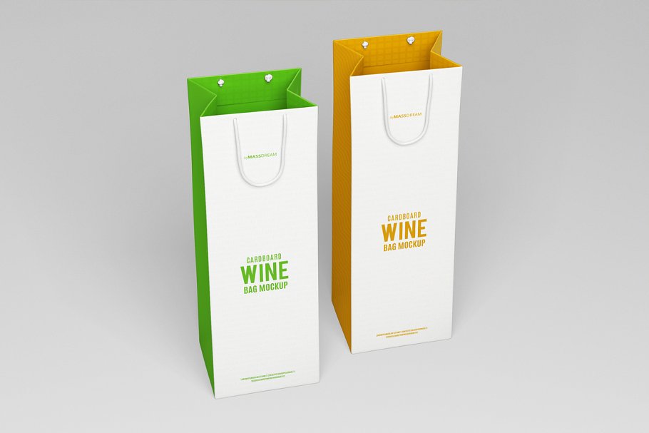 Cardboard Wine Bag Mock-Up 4571744