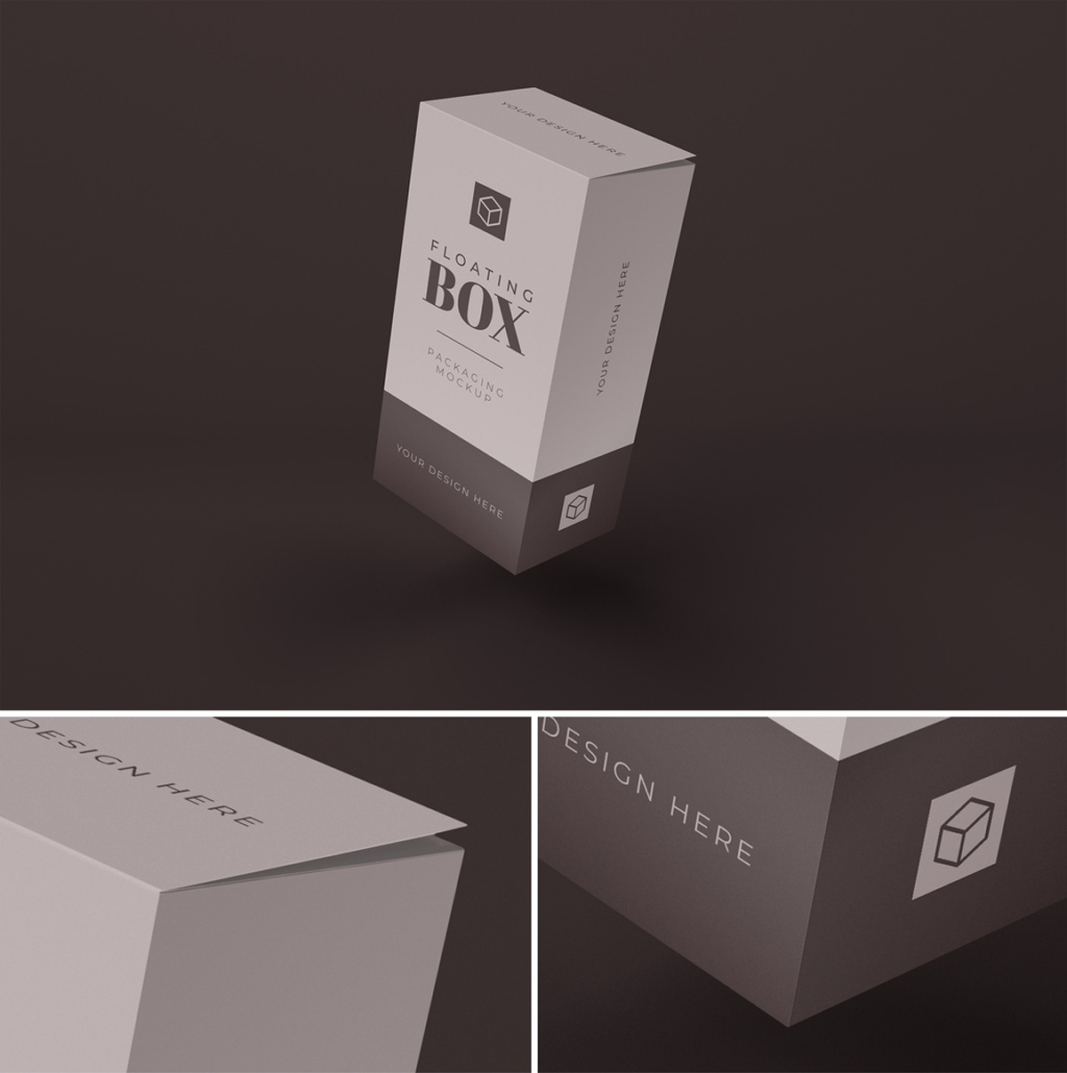 Floating Tall Box Mockup 369525929