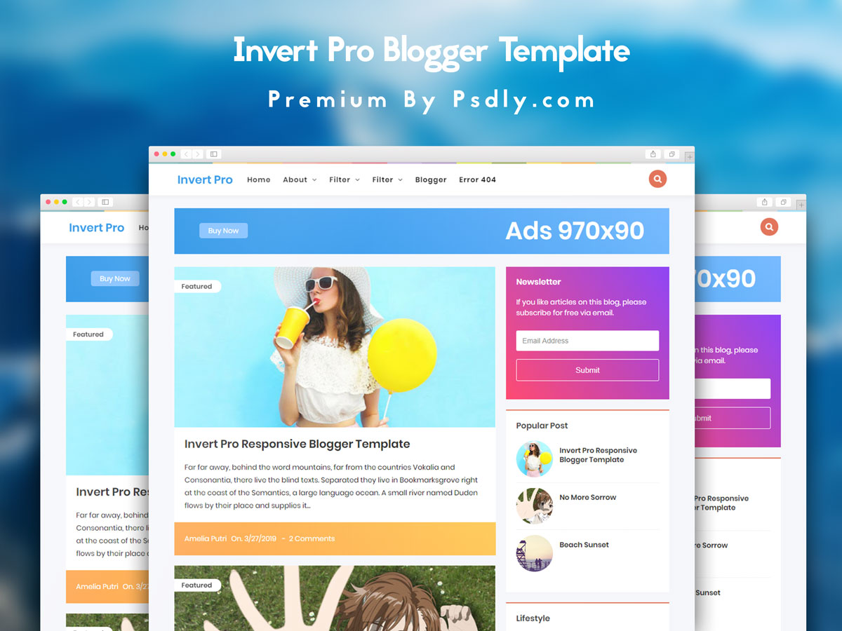Invert Pro Responsive Blogger Template Premium Free