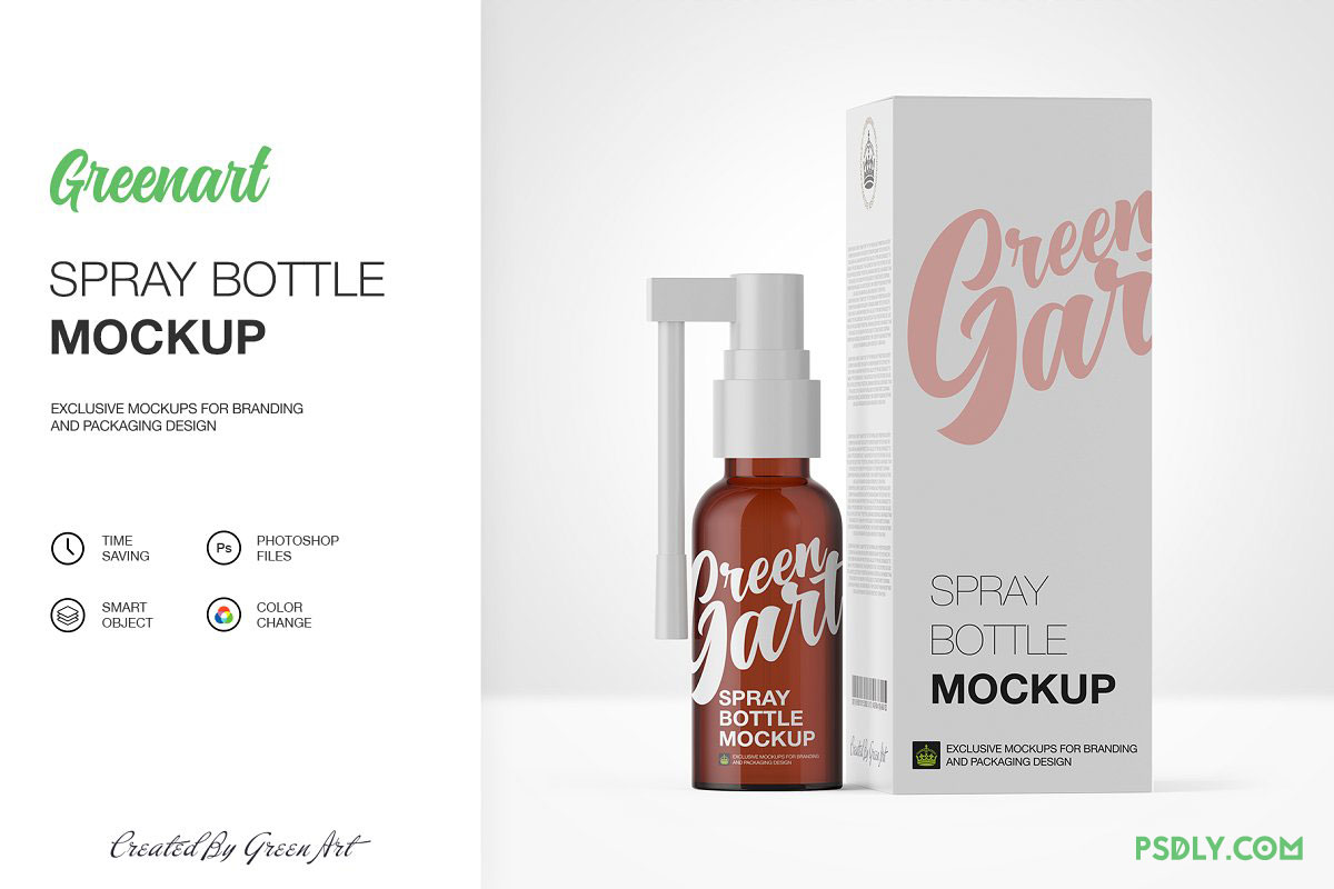 CreativeMarket Spray Bottle W Kraft Box - 2 Mockup 2381901