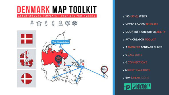 Videohive Denmark Map Toolkit 28316636