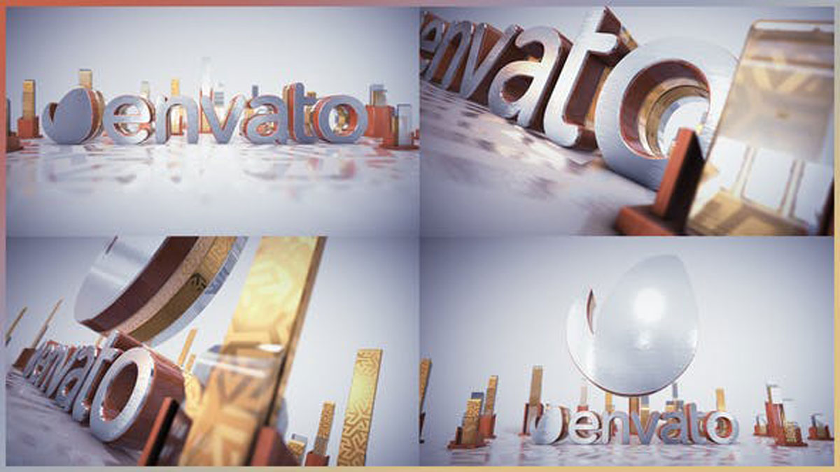 Videohive Golden Glass Intro 21916054
