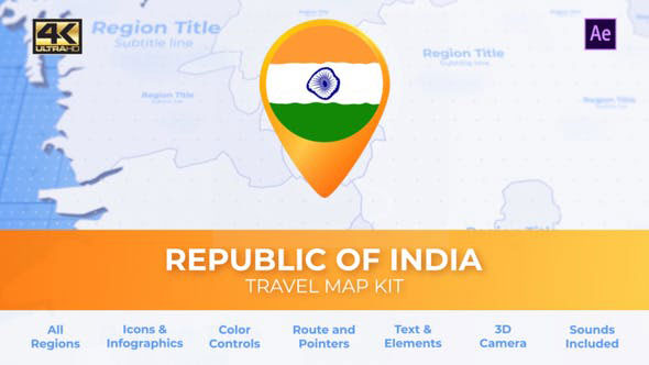 Videohive India Map - Republic of India Travel Map 28226837