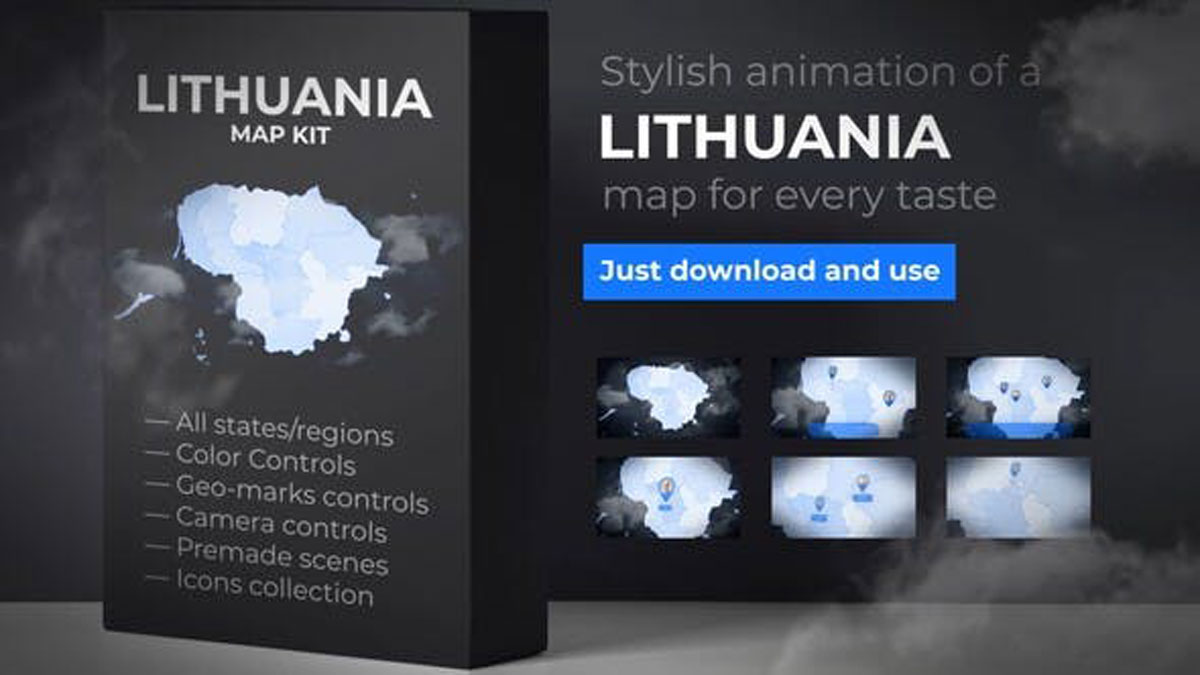 Videohive Lithuania Map Republic of Lithuania Map Kit 27954534