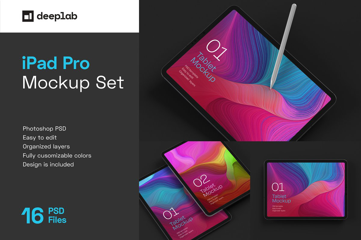 iPad Pro Mockup Set | Tablet Screen 5241075